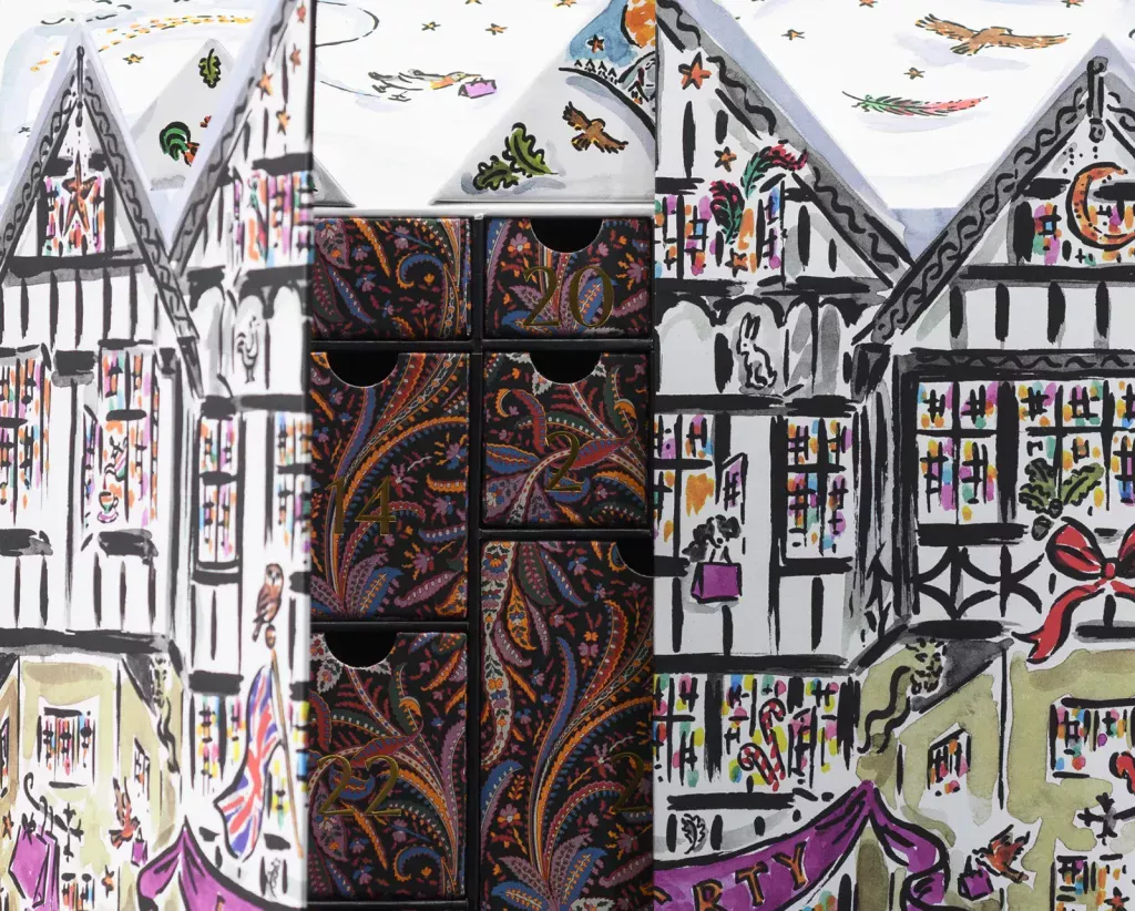 Liberty beauty advent calendar packaging 2024 open — Made by Classic