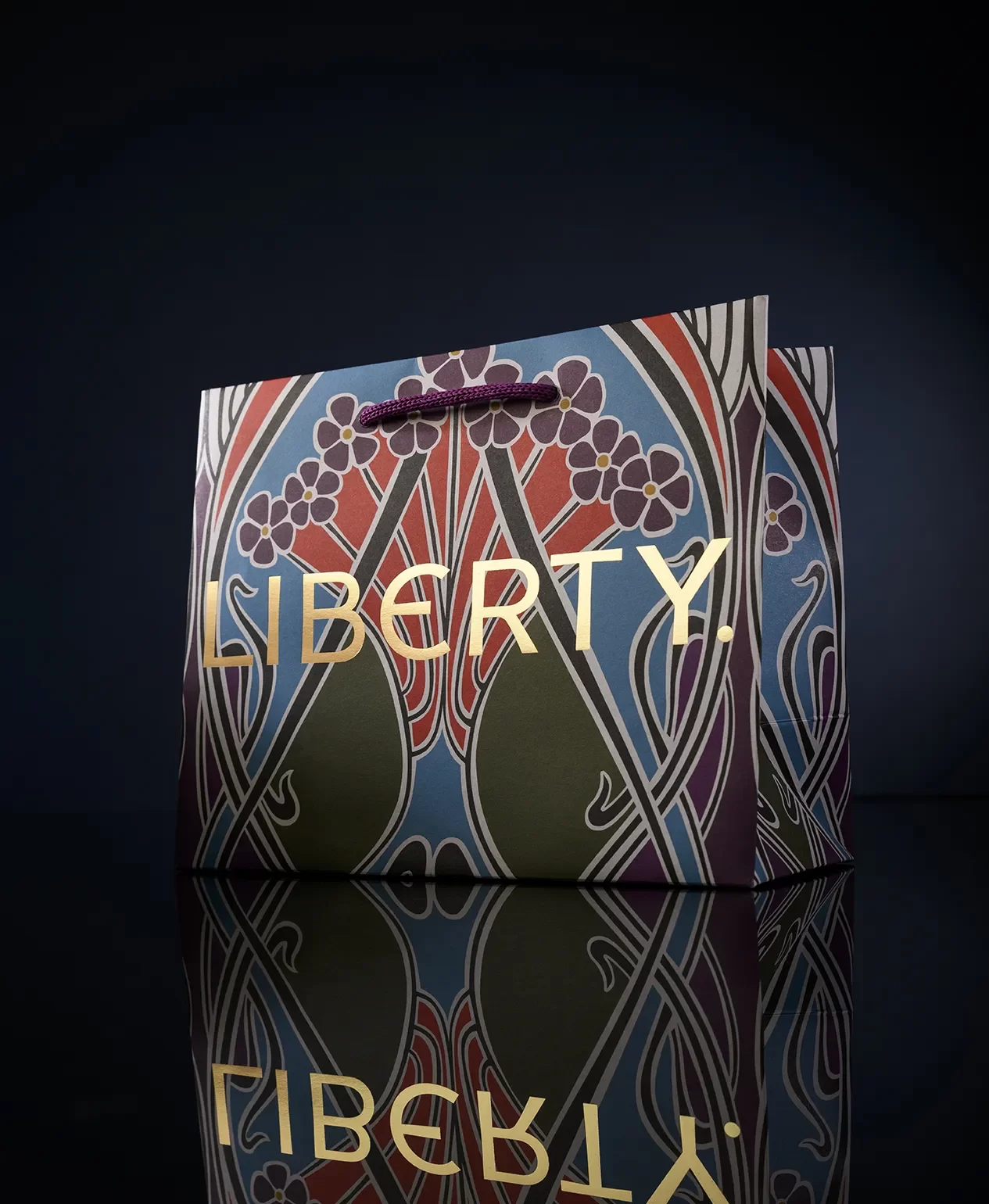 Liberty 150th anniversary luxury retail paper bag packaging mobile — Made by Classic