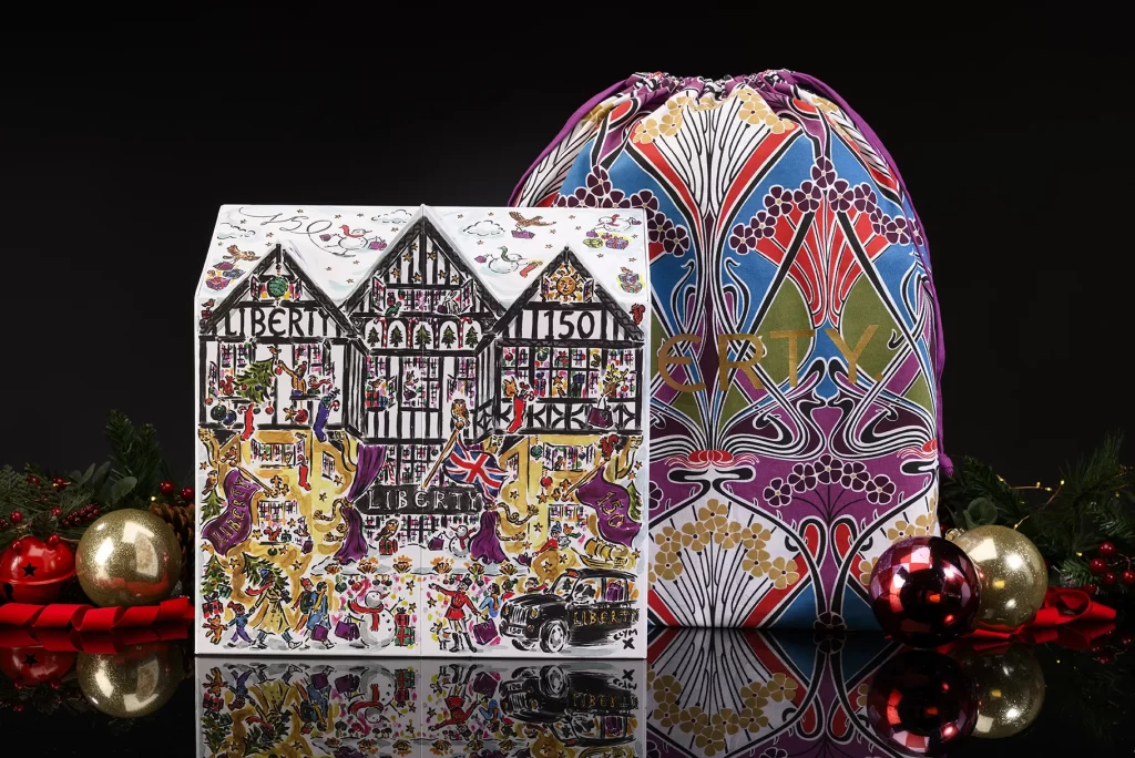 Liberty 150th anniversary beauty advent calendar packaging 2025 with bag — Made by Classic