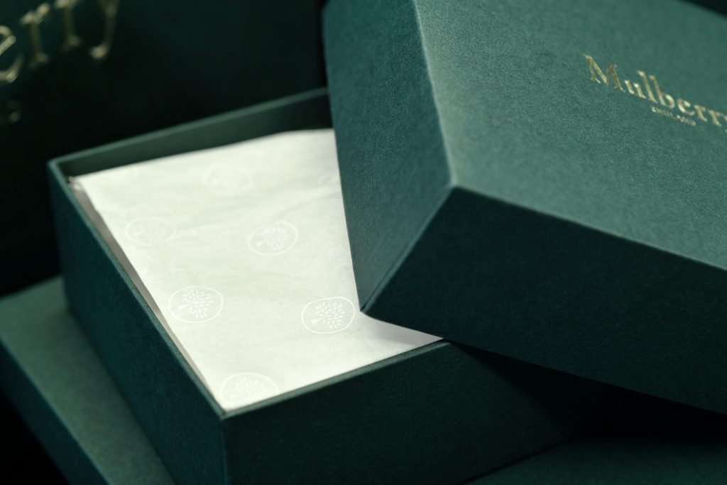 Mulberry luxury retail box packaging — Made by Classic
